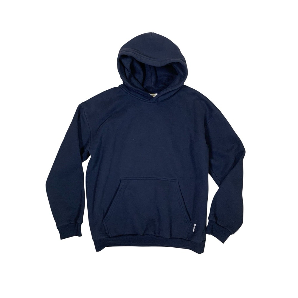 Comfrt Navy Heavyweight Oversized Pullover Hoodie‎ Minimalist Unisex XL